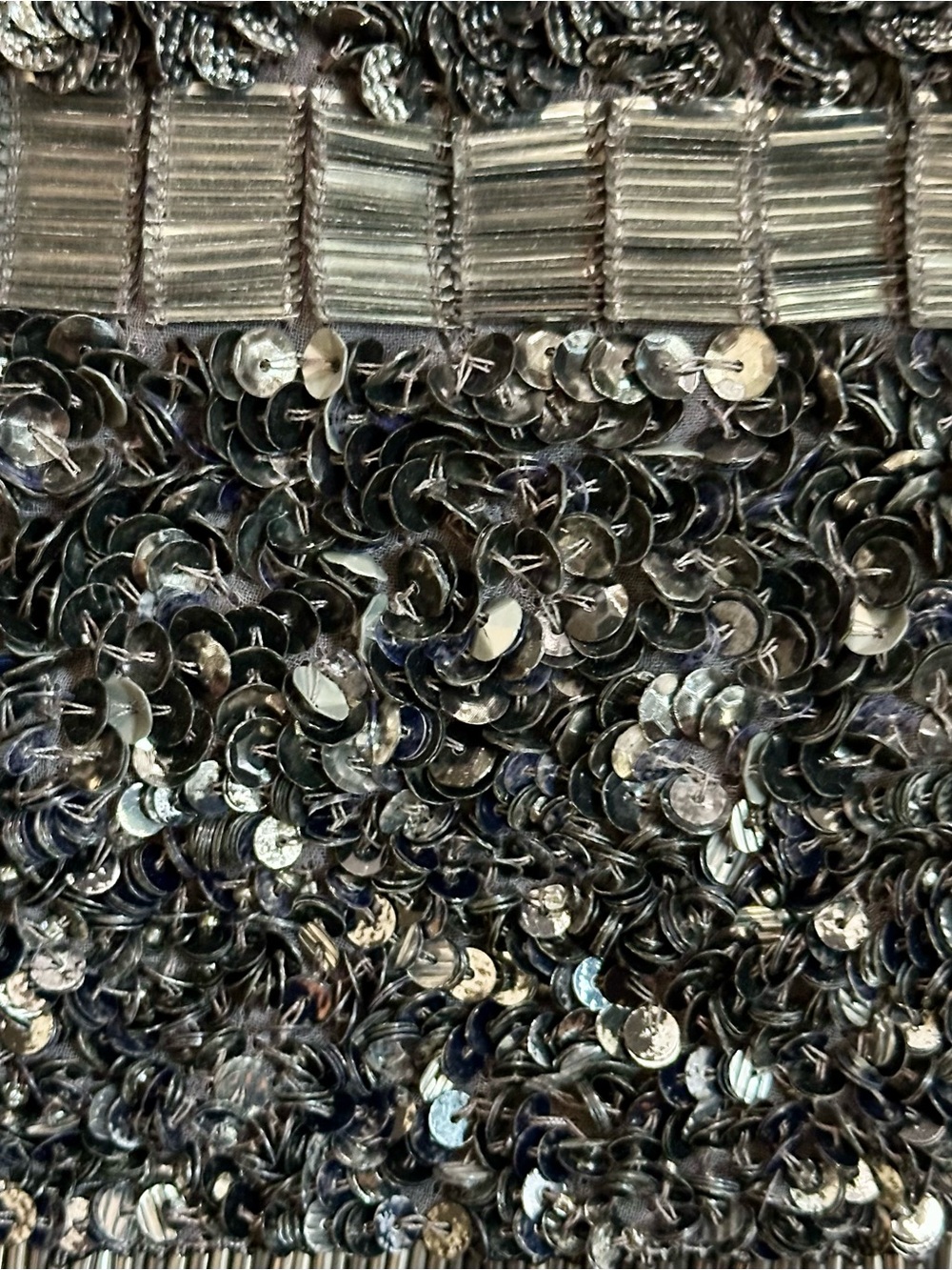 AllSaints Suzi Zip Hand Embellished Sequin Mini Skirt US 2 Black Beaded - Picture 5 of 12